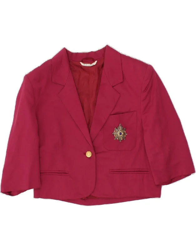 Weekend Specials to Snag SPORTMAX Womens Crop 1 Button Blazer Jacket UK 12 Medium Pink Cotton Weekend Specials to Snag SPORTMAX Womens Crop 1 Button Blazer Jacket UK 12 Medium Pink Cotton