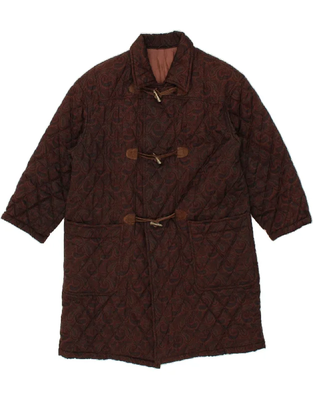 Celebrate the Weekend with Discounts PERSONA Womens Oversized Quilted Duffle Coat Size 17 Small Brown Paisley Celebrate the Weekend with Discounts PERSONA Womens Oversized Quilted Duffle Coat Size 17 Small Brown Paisley