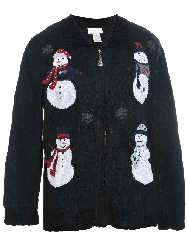 Weekend Specials to Enjoy Snowman Christmas Cardigan - M