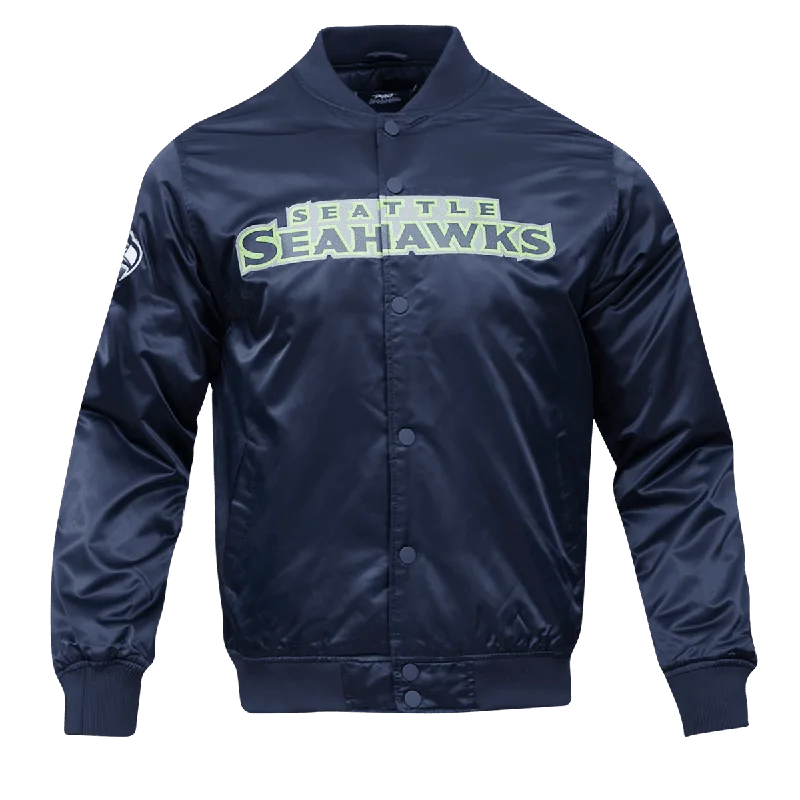 Weekend Deals That Sparkle NFL SEATTLE SEAHAWKS BIG LOGO MEN'S SATIN JACKET (MIDNIGHT NAVY) Weekend Deals That Sparkle NFL SEATTLE SEAHAWKS BIG LOGO MEN'S SATIN JACKET (MIDNIGHT NAVY)