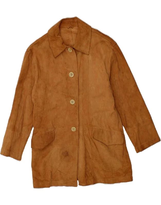 Year-End Deals GERANI Womens Suede Coat IT 42 Medium Brown