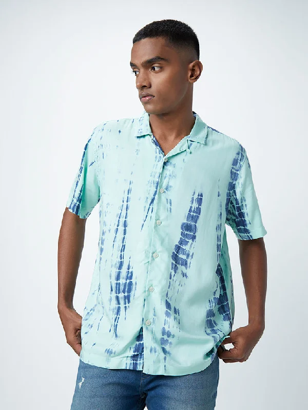 Weekend Savings Spectacle Nuon Sea Green Tie-Dye Relaxed-Fit Shirt