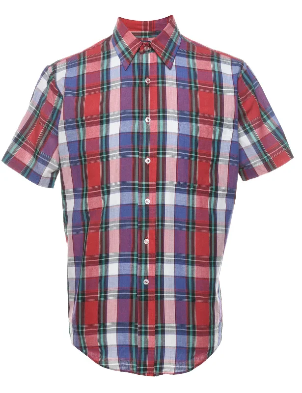 Weekend Specials to Savor Short Sleeve Checked Shirt - M