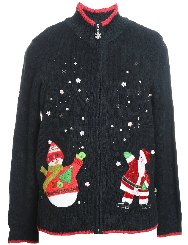 Weekend Discounts to Grab Snowman Christmas Cardigan - M