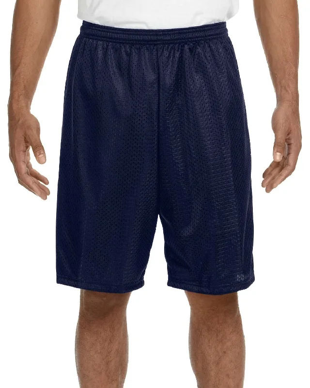 Instant Savings A4 Adult Nine Inch Inseam Mesh Shorts | Navy