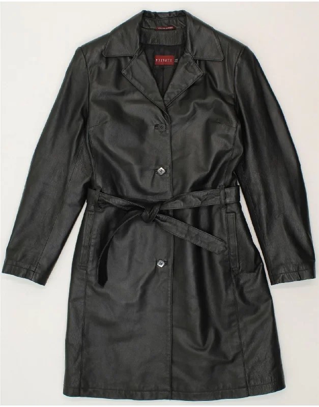 Flash Deal PRIVATE Womens Leather Coat IT 44 Medium Black Leather