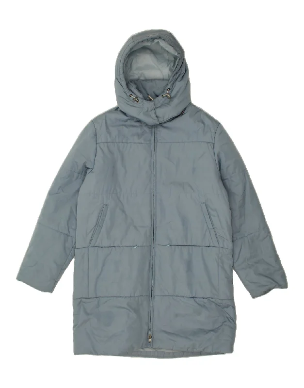 Year-End Clearance TRUSSARDI JEANS Womens Hooded Padded Coat IT 44 Medium Blue