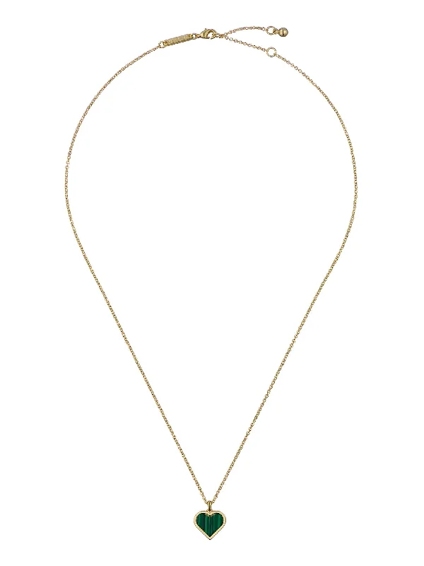 Early Bird Morelie Monogram Heart Pendant Necklace Gold