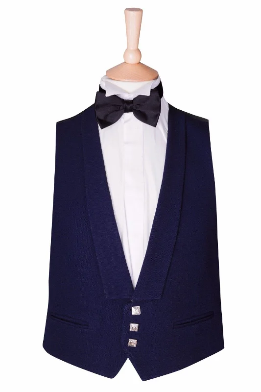 Unmissable Sale Navy Blue Prince Charlie Kilt Waistcoat - Ex Hire