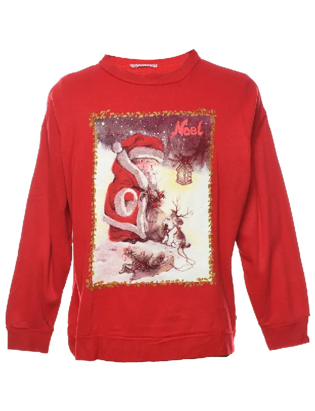 Unwind with Weekend Discounts Santa Claus Christmas Sweatshirt - L