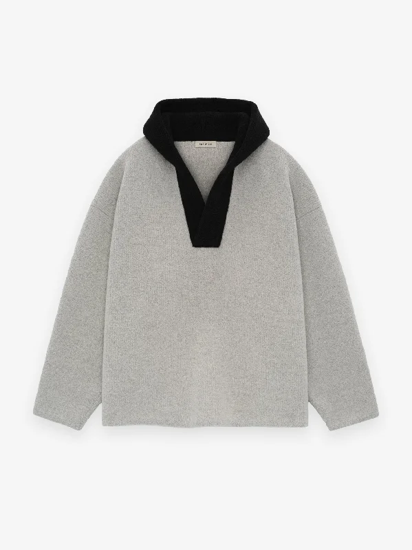 Year-End Sale Merino Boucle Polo Hoodie