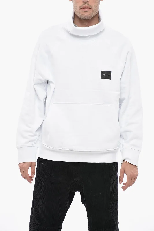 Weekend Discounts to Savor Neil Barrett Turtleneck Fleece-cotton Sweatshirt with Piercing Detail Weekend Discounts to Savor Neil Barrett Turtleneck Fleece-cotton Sweatshirt with Piercing Detail