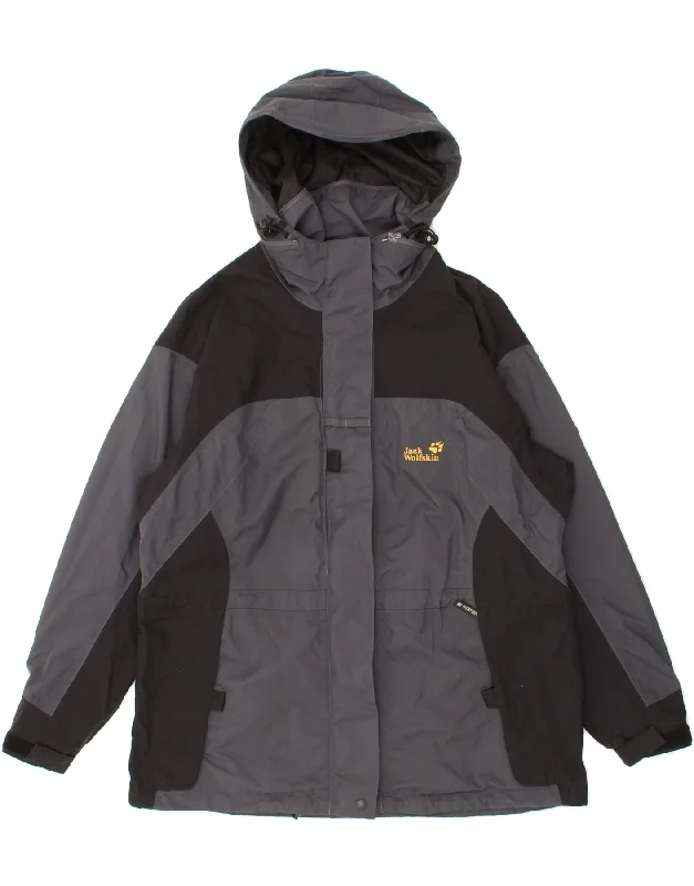 Weekend Offers That Delight JACK WOLFSKIN Womens Oversized Hooded Rain Jacket UK 16 Large Grey Weekend Offers That Delight JACK WOLFSKIN Womens Oversized Hooded Rain Jacket UK 16 Large Grey