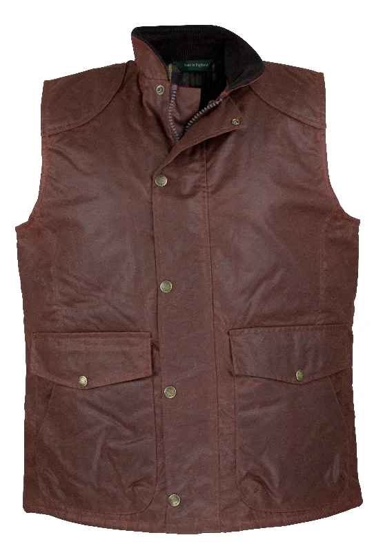 Exclusive Offer W174 - Men's Antique Wax Chelsea Gilet - CHESTNUT