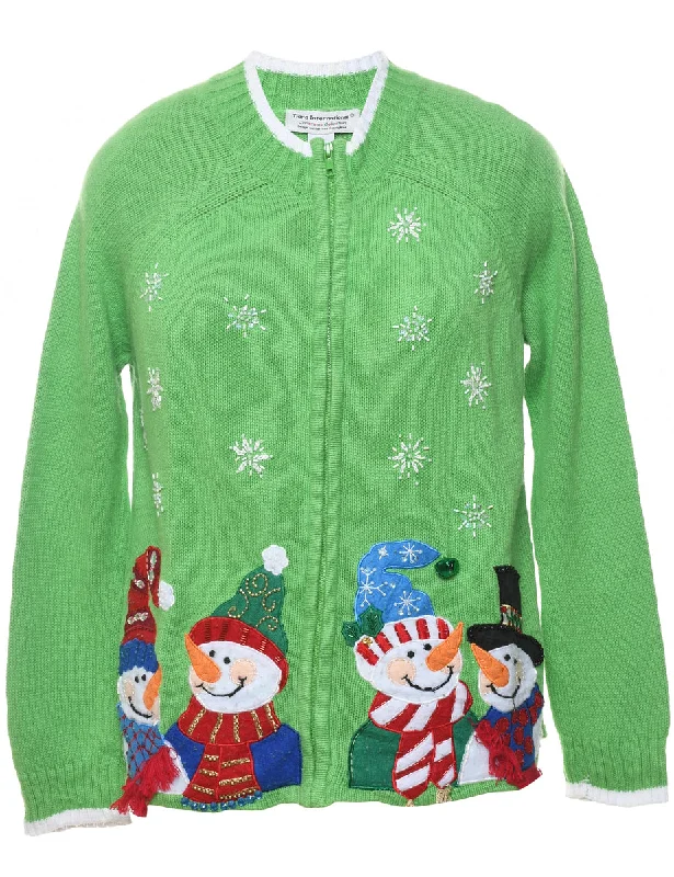 Weekend Deals That Impress Snowman Christmas Cardigan - M