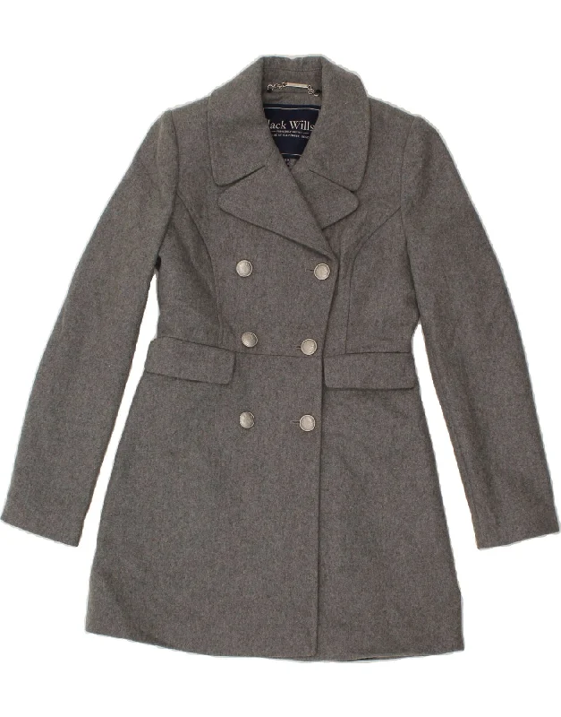 Weekend Savings Bonanza JACK WILLS Womens Double Breasted Coat UK 8 Small Grey