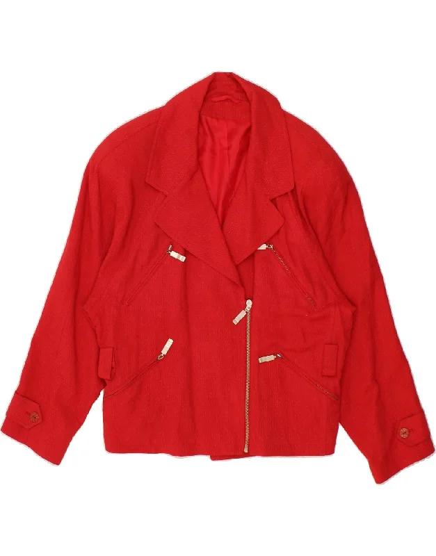 Weekend Specials Just for You VINTAGE Womens Oversized Bomber Jacket EU 36 Small Red Viscose Weekend Specials Just for You VINTAGE Womens Oversized Bomber Jacket EU 36 Small Red Viscose