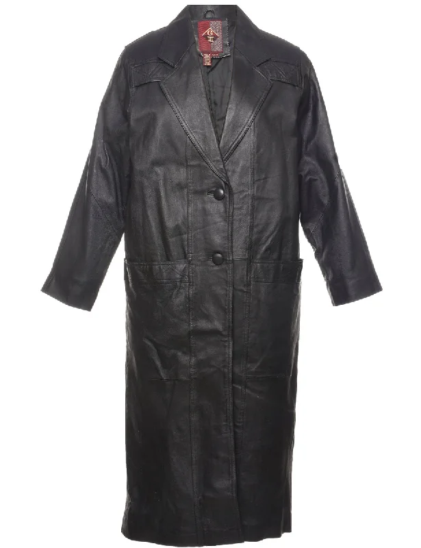 Value Deals Single Breasted Classic Black Leather Jacket - S