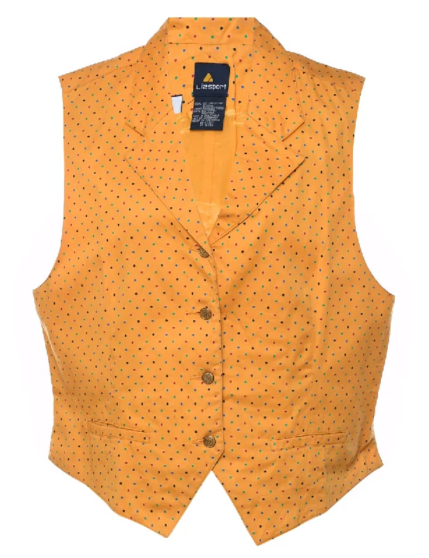Special Buy Yellow Polka Dot Design Waistcoat - L