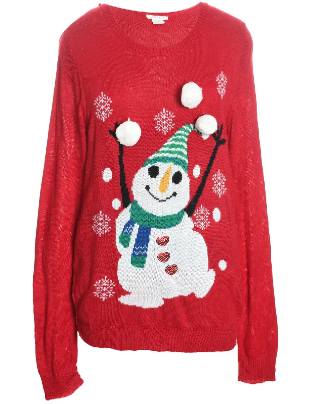 Sale Alert Snowman Christmas Jumper - L