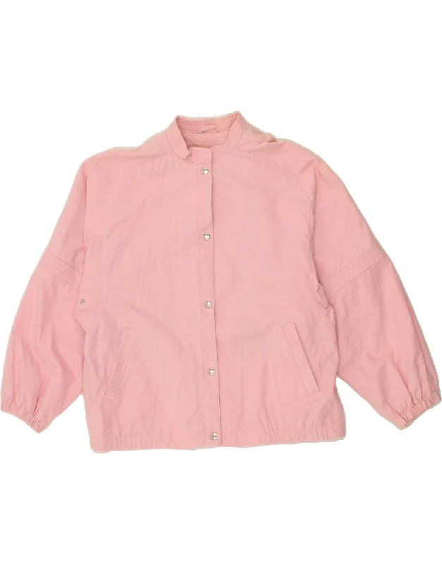 The Best Deal VINTAGE Womens Bomber Jacket UK 14 Large Pink Cotton