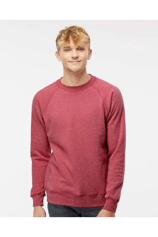 Price Slash Independent Trading Co. Mens Special Blend Crewneck Raglan Sweatshirt - Crimson Red - Closeout Price Slash Independent Trading Co. Mens Special Blend Crewneck Raglan Sweatshirt - Crimson Red - Closeout