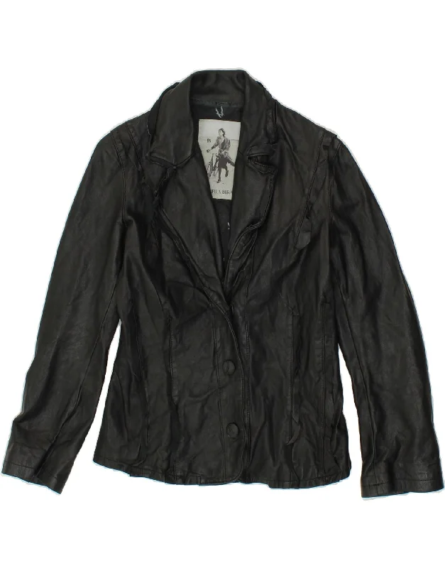 Weekend Specials to Snag MARIELLA BURANI Womens Leather Jacket UK 14 Medium Black Leather