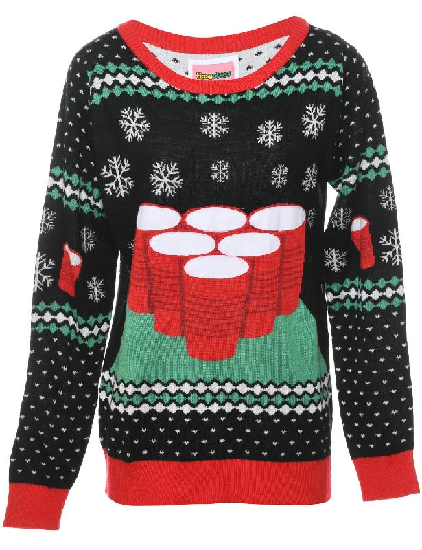 Time-Limited Offer Snowfall Design Christmas Jumper - M