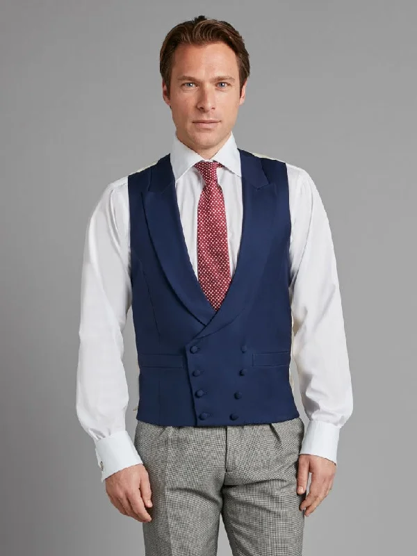 Super Discount Double Breasted Wool Waistcoat - Navy