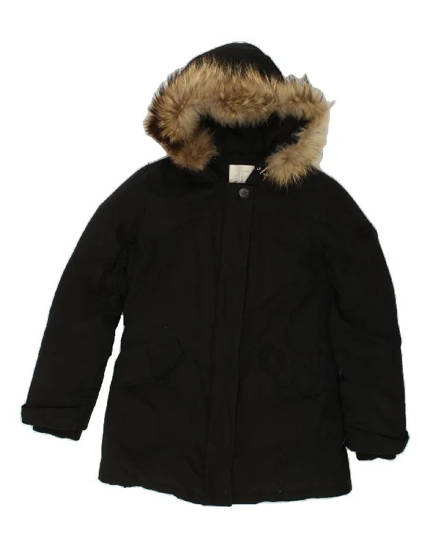Special Offer GAS Womens Hooded Padded Jacket UK 14 Large Black Polyamide