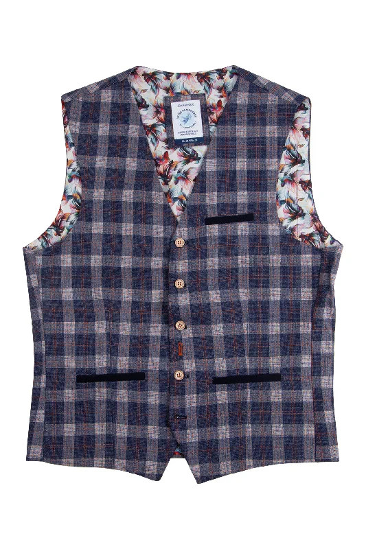 Celebrate the Weekend with Discounts A Fish Named Fred Waistcoat Orange Check
