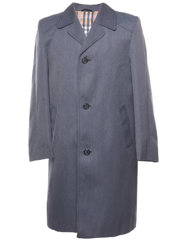 Year-End Sale Single Breasted Classic Grey Vintage Trench Coat - L