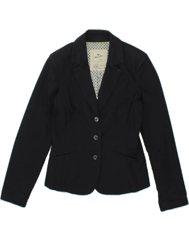 Final Offer ARMANI JEANS Womens 3 Button Blazer Jacket EU 44 Large Navy Blue Cotton