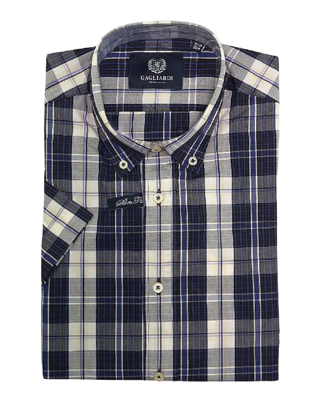 Sale Alert Brown & Royal & Beige Weekend Check Shirt