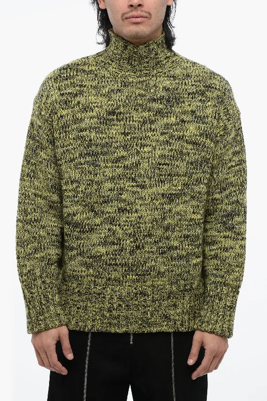 Weekend Offers You Can't Ignore Jil Sander Turtle-Neck Melange Wool Sweater