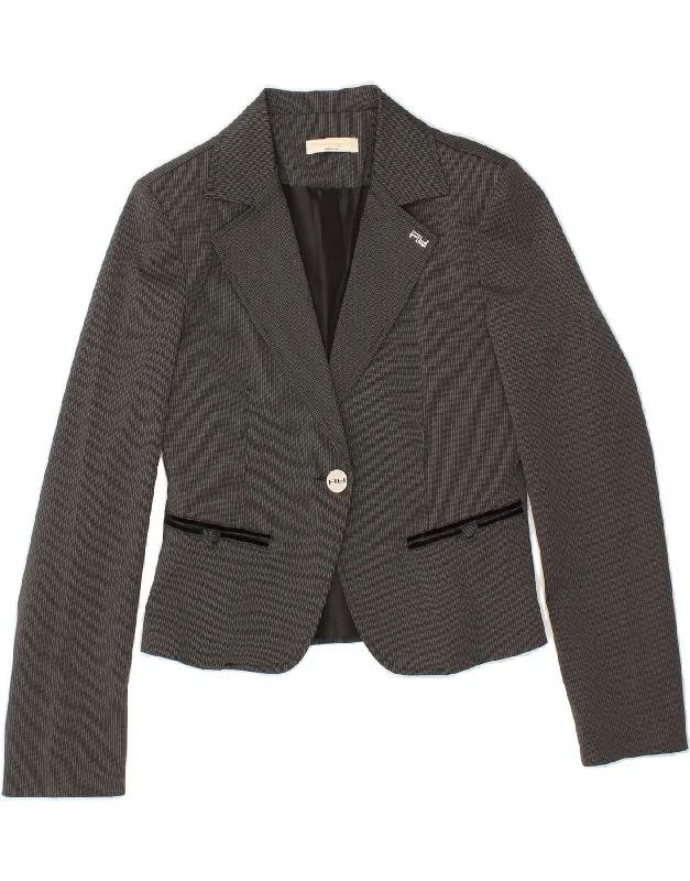 Weekend Specials to Grab VINTAGE Womens 1 Button Crop Blazer Jacket IT 44 Medium Grey Pinstripe Weekend Specials to Grab VINTAGE Womens 1 Button Crop Blazer Jacket IT 44 Medium Grey Pinstripe