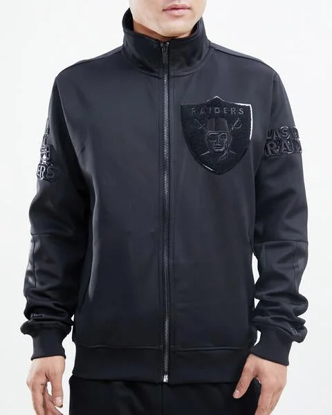 Can't Beat NFL LAS VEGAS RAIDERS TRIPLE BLACK MEN'S TRACK JACKET (BLACK)