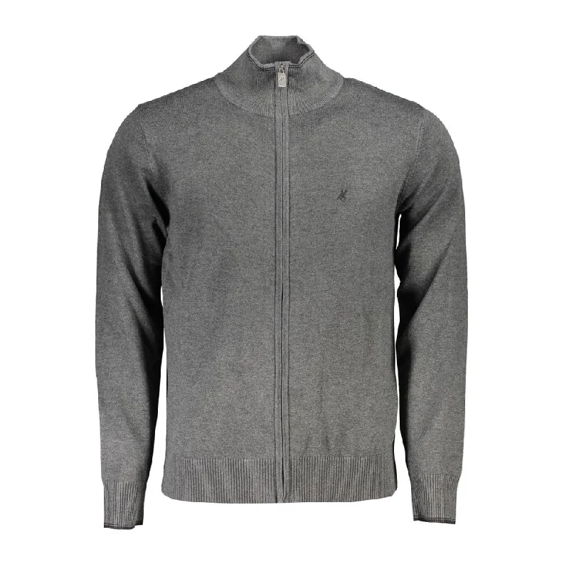 Half Price U.S. Grand Polo Sleek  Long Sleeve Zip Men's Cardigan