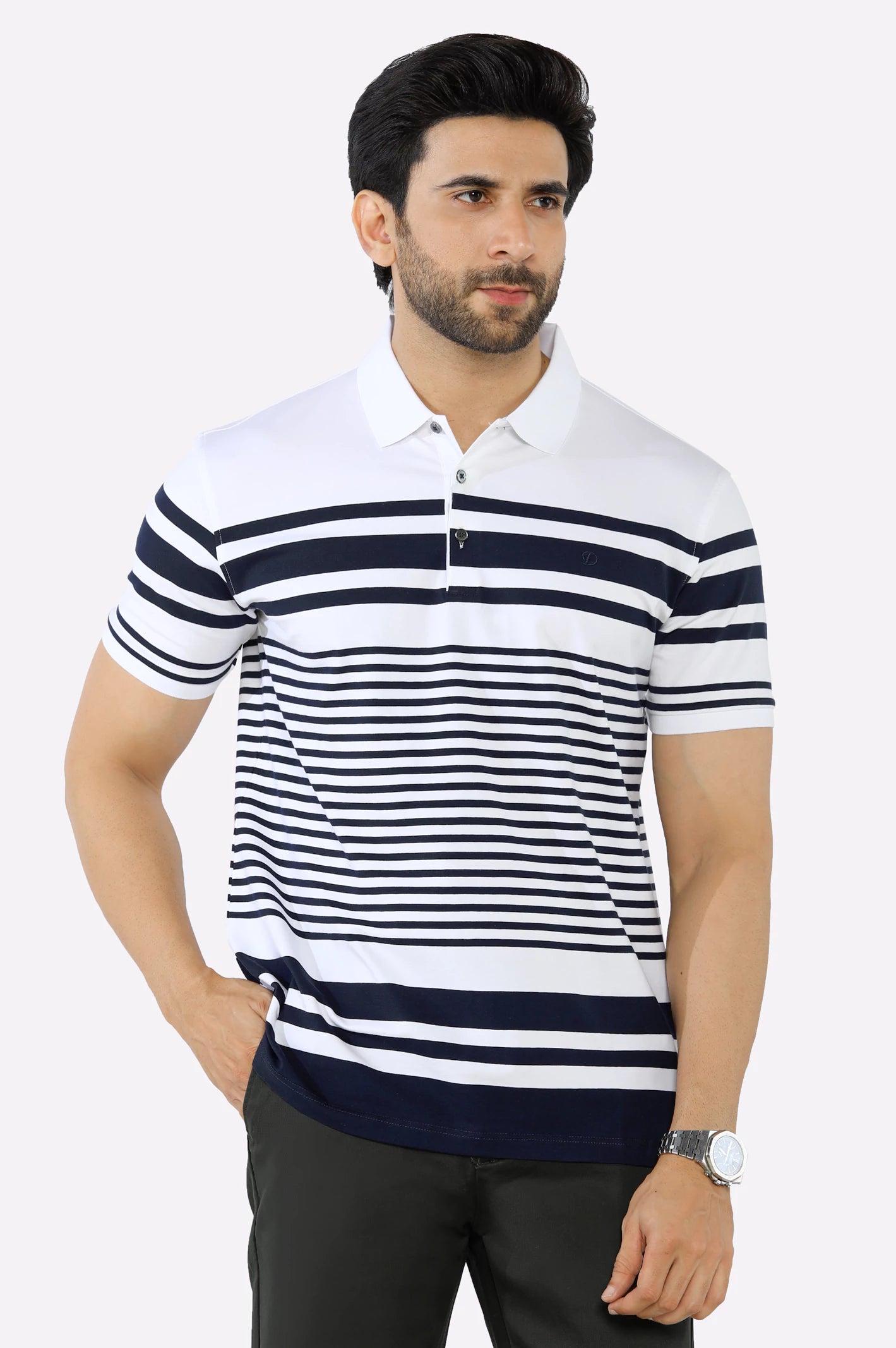 Weekend Deals That Sparkle White Yarn Dyed Polo