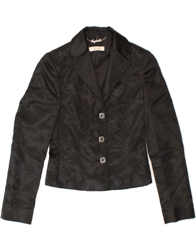 Take Advantage VINTAGE Womens 3 Button Blazer Jacket IT 42 Medium Black