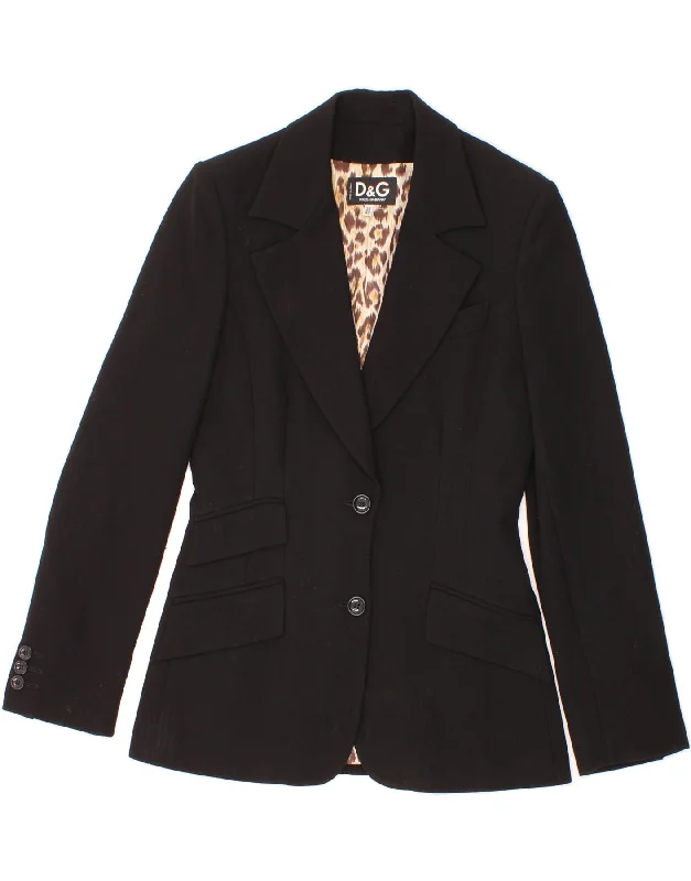 Steals and Deals DOLCE & GABBANA Womens 2 Button Blazer Jacket IT 40 Small Black