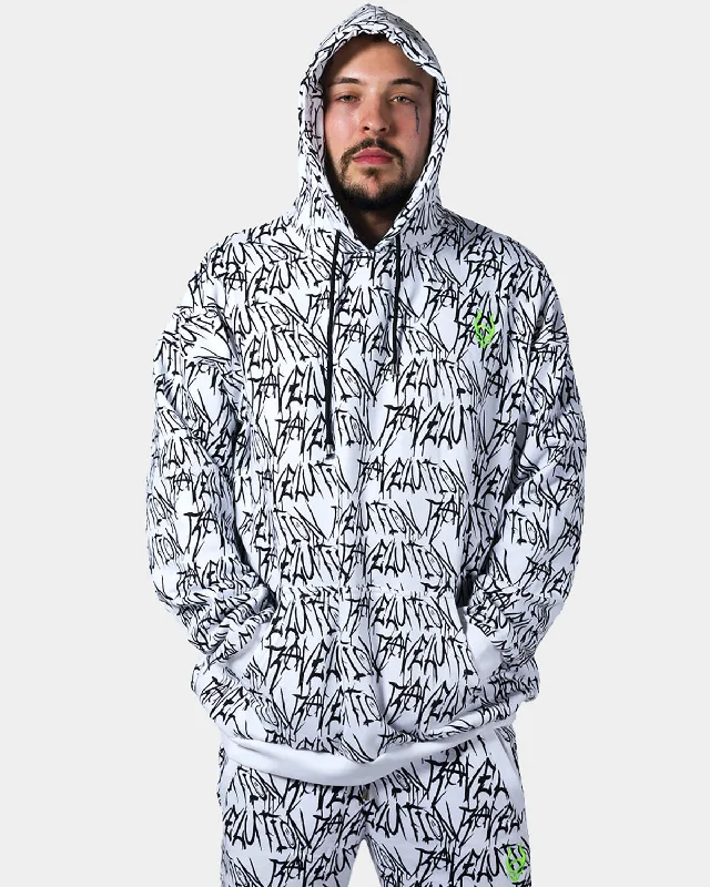 Steal Deal RAVELUTION OVERSIZE HOODIE UV REATIVE WHITE
