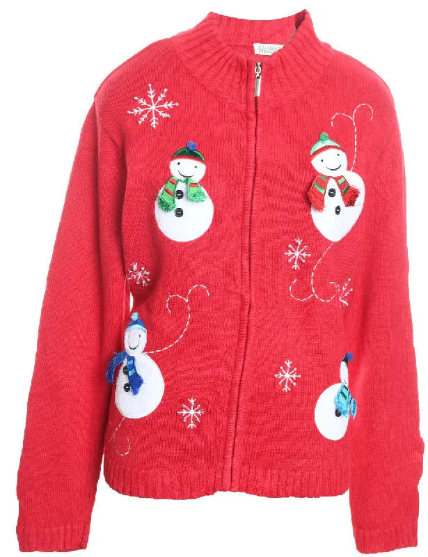 Fantastic Savings Snowman Christmas Cardigan - XL