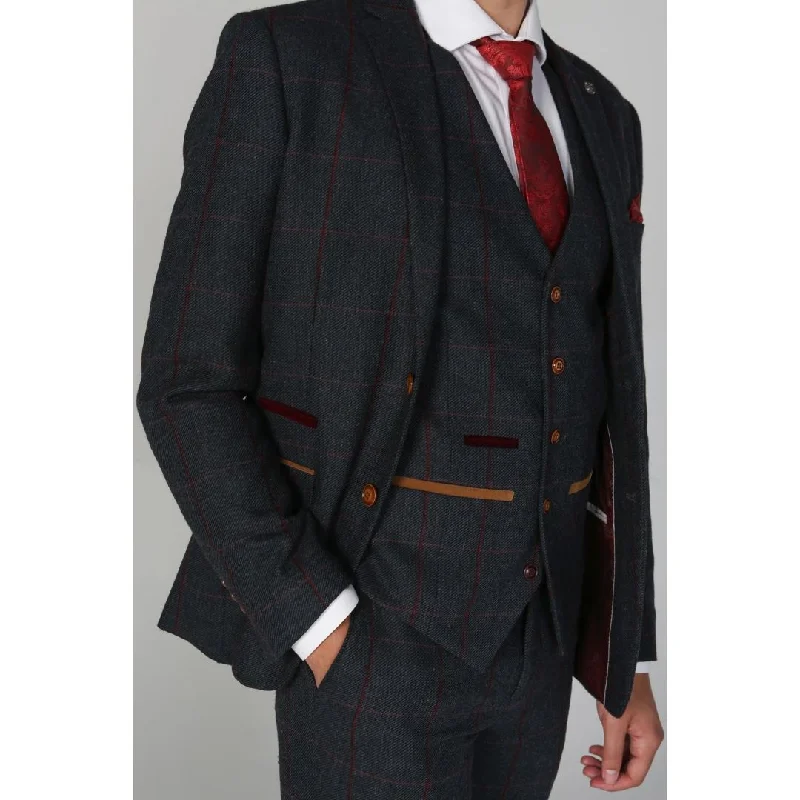 One-Day Only Madrid - Men's Blue Tweed Waistcoat