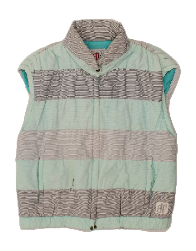 Exclusive Weekend Offers Inside BELFE Womens Padded Gilet IT 42 Medium Grey Striped