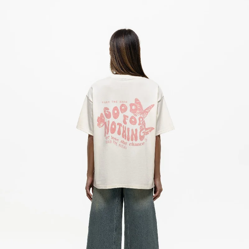 Reduced Price Oversized Stamp Cream T-shirt (Final Sale)