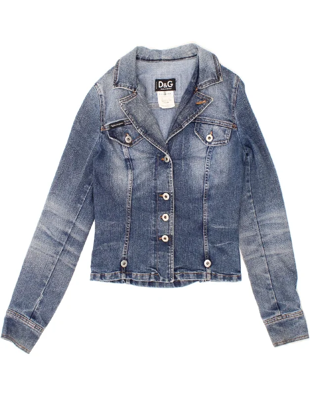 Stock Clearance DOLCE & GABBANA Womens Denim Jacket IT 40 Small Blue Cotton