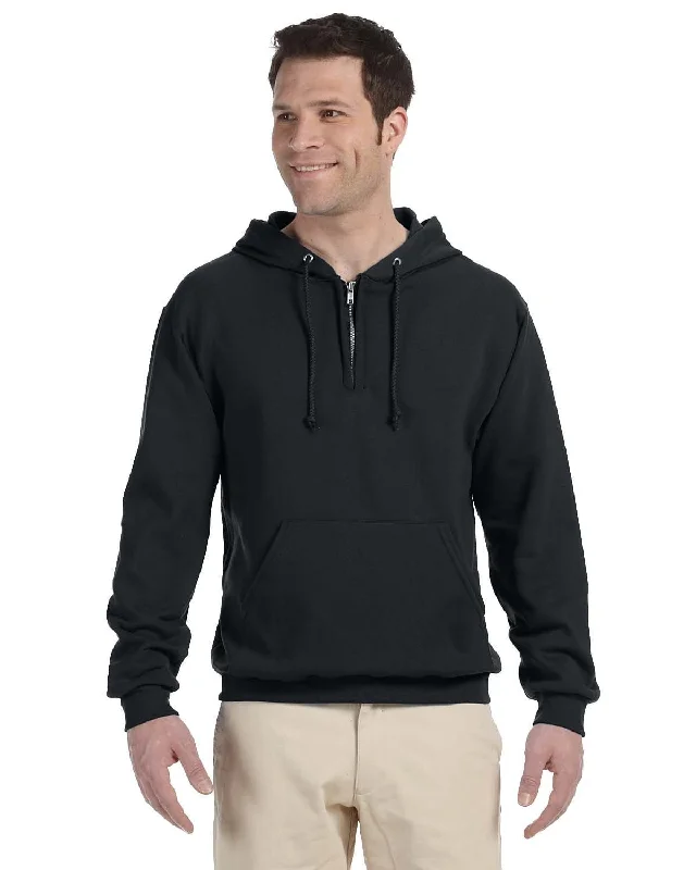 Weekend Offers That Shine Jerzees 50/50 Quarter-Zip Pullover Hoodie | Black