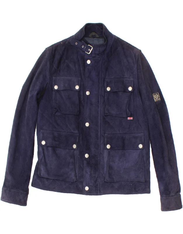 Weekend Savings Spectacle BELSTAFF Womens Suede Bomber Jacket IT 42 Medium Navy Blue Leather Weekend Savings Spectacle BELSTAFF Womens Suede Bomber Jacket IT 42 Medium Navy Blue Leather