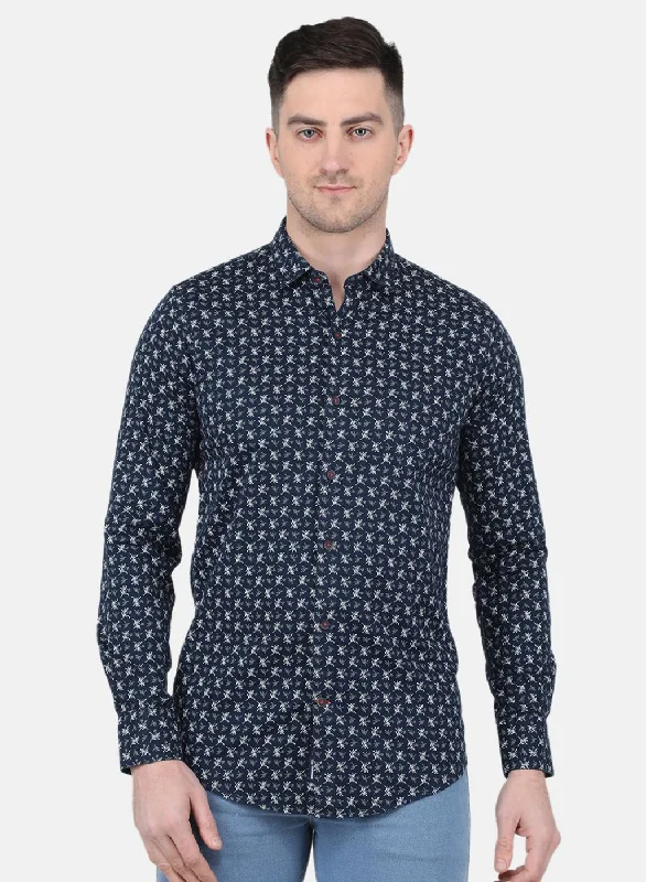 Lowest Price Men NAvy Blue Printed Shirt